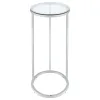 CoasterEveryday 902927 Kyle - Oval Glass Top C-Shaped Sofa Side Table - Chrome