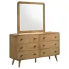 Coaster Fine Furniture 225093M Robyn - 6-Drawer Bedroom Dresser And Mirror - Light Ash