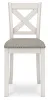 Ashley Furniture D642-124 Robbinsdale - Upholstered Barstool (Set of 2) - Antique White
