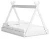 Ashley Furniture EB1810/230/231/122/292(2) Ashley Furniture EB1810/230/231/122/292(2) Hallityn - 5 Pc. - Bookcase, Dresser, Full Tent Complete Bed, 2 Nightstands - White