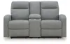 Ashley Furniture PC4220494 Gauntlet - Double Recline Loveseat With Console - Sterling