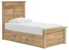 Ashley Furniture PCB1170B26 Ashley Furniture PCB1170B26 Makidern - Twin Panel Storage Bed With Under Bed Storage Unit - Tan