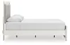 Ashley Furniture PCB3381B2 Zuraleus - Queen Upholstered Panel Platform Bed With Roll Slats - White