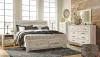 Ashley Furniture B331B9 Bellaby - King Platform Bed With 2 Storage Drawers - Whitewash