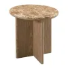 ACME LV05316 Markku - End Table With Natural Marble - Oak