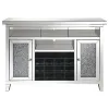CoasterElevations 183627 Melinda - 2-Door LED Mirrored Wine Storage Bar Cabinet - Silver
