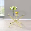 CoasterEveryday 108441 Beckham - Round Glass Top Dining Table - Brass