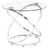 CoasterEssence 722373 Warren - 3 Piece Oval Glass Top Coffee Table Set - Chrome