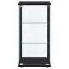 CoasterEveryday 950179 Cyclamen - 3-Shelf Clear Glass Curio Display Cabinet - Black