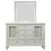 CoasterEssence 201303M Sandy Beach - 11-Drawer Dresser With Mirror - Cream White