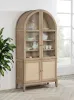 Coaster Fine Furniture 109386 Kailani - 4-Door Cane Dining Vitrine Display Cabinet - Beige Oak