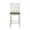 Liberty Furniture 182-B200124 Brook Bay - Upholstered Ladder Back Counter Chair - Textured White / Carbon Gray