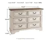 Ashley Furniture B743-21 Ashley Furniture B743-21 Realyn - Dresser - 6-drawer - White / Brown / Beige