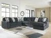 Ashley Furniture 98105S2 Ashley Furniture 98105S2 Midnight-Madness - 4-Piece Sectional With RAF Corner Chaise - Gunmetal