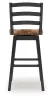 Ashley Furniture D634-230 Wildenauer - Tall Swivel Barstool (Set of 2) - Brown / Black