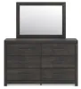 Ashley Furniture PCB2108B1 Hollivern - Dresser And Mirror - Dark Gray