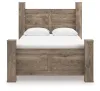 Ashley Furniture PCB2260B4 Rusticott - Queen Poster Bed - Brown