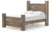 Ashley Furniture PCB2260B4 Rusticott - Queen Poster Bed - Brown