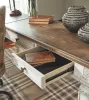 Ashley Furniture H743H2 Realyn - L Shaped Desk With Lift Top - White / Brown