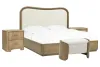 Pulaski Furniture BP432-180KGC-KIT15 Pulaski Furniture BP432-180KGC-KIT15 Leeza - California King Upholstered Panel Bed, With 2 Nightstands And Bench - Brown