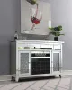 CoasterElevations 183627 Melinda - 2-Door LED Mirrored Wine Storage Bar Cabinet - Silver