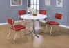 CoasterEveryday 2388 Retro - Round Wood Top Dining Table - White And Chrome