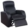 CoasterEssence 600001-S4B Cyrus - 5 Piece Upholstered Home Theater Seating - Black