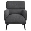 Coaster Fine Furniture 903082 Andrea - Upholstered Crecent Arm Accent Chair - Gray