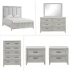 New Classic 00-2442-36N New Classic 00-2442-36N Fiona - 5/0 Queen 6 Piece Bedroom Set (Bed & Dresser & Mirror & Chest & 2 Nightstands) - Gray