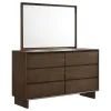 Coaster Fine Furniture 225013M Glenwood - 6-Drawer Dresser And Mirror - Warm Brown