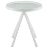 Coaster Fine Furniture 706257 Briggs - Round Marble Printed Glass Top End Side Table - White