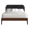 New Classic 00-B1862HG-300 Hawthorne - 5/0 Queen Platform Bed With Chair arcoal Upholstered Headboard - Brown