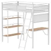 Coaster Fine Furniture 460332WHT Campus - 3-Shelf Metal Twin Workstation Loft Bed - Matte White