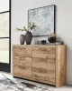 Ashley Furniture B1050/31/36/46/58/56S/95/60/B100-14 Ashley Furniture B1050/31/36/46/58/56S/95/60/B100-14 Hyanna - 8 Pc. - Dresser, Mirror, Chest, King Panel Bed with 4 Storage Drawers - Tan