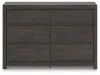 Ashley Furniture PCB3370-31 Fraluna - Six Drawer Dresser - Charcoal