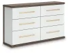 Ashley Furniture PCB1108-31 Kendanport - Six Drawer Dresser - Brown / White