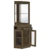 CoasterEveryday 182303 Alviso - 1-Drawer Corner Home Bar Wine Cabinet - Rustic Oak