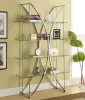 CoasterEssence 910050 Larson - 4-Shelf Glass Bookshelf - Chrome