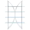 CoasterEssence 910050 Larson - 4-Shelf Glass Bookshelf - Chrome