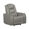 New Classic L3183A-13P2-LGY Breckenridge II - Glider Recliner With Power Headrest & Footrest - Light Gray