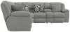 Jackson Furniture Industries 15/36/37/38-28 Quinn - 3 Piece Reclining Sectional With 4 Reclining Seats, Storage Arms, Storage Console With Lights, And Drop Down Table - Nature