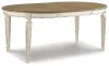 Ashley Furniture D743-35 Realyn - Oval Dining Room Extension Table - Chipped White