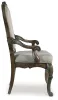 Ashley Furniture D947-01A Maylee - Dining Upholstered Arm Chair (Set of 2) - Dark Brown