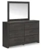 Ashley Furniture PCB2108B1 Hollivern - Dresser And Mirror - Dark Gray