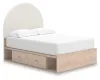 Ashley Furniture PCB1566B5 Ashley Furniture PCB1566B5 Arloster - Full Upholstered Panel Bed With Side Storage Unit - Tan / White