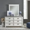 Liberty Furniture 417-YBR-DM Allyson Park - Dresser & Mirror (6 Drawer Dresser) - Wirebrushed White / Charcoal