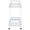 CoasterEssence 902589 Jefferson - 2-Tier Glass Shelf Acrylic Bar Cart - Chrome