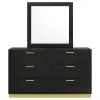 Coaster Fine Furniture 224783M Caraway - 6-Drawer Dresser With Mirror - Black