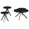 Coaster Fine Furniture 706268-S3 Briggs - 3 Piece Round Coffee And End Table Set - Black