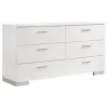 Coaster Fine Furniture 203511F-S5 Felicity - 5 Piece Full Bedroom Set - White High Gloss